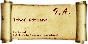 Imhof Adrienn névjegykártya